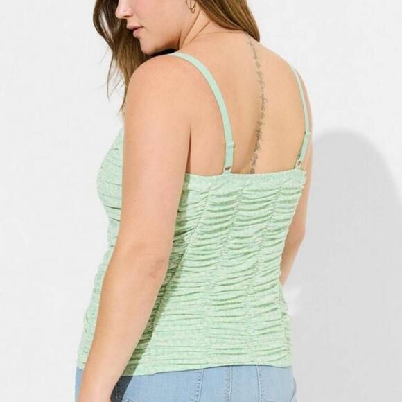 Torrid Plus Size 2X 18-20 Mesh Cropped Shirred Cami Top - Picture 3 of 5